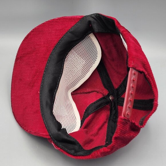 Vintage Wisconsin Corduroy Snapback Hat Red Gold Cow Made in USA - Picture 10 of 10